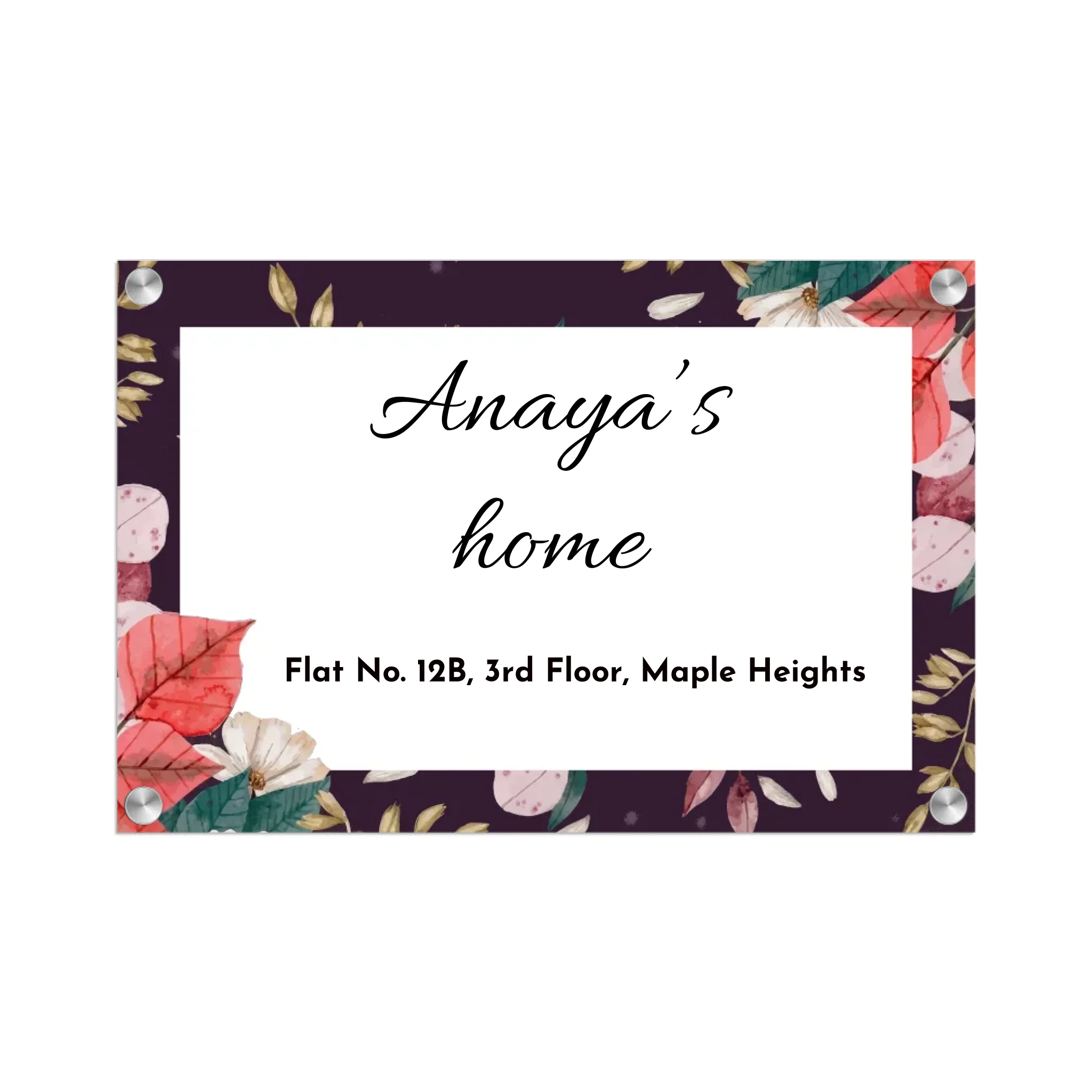 Acrylic Name Plate Grey Background 2