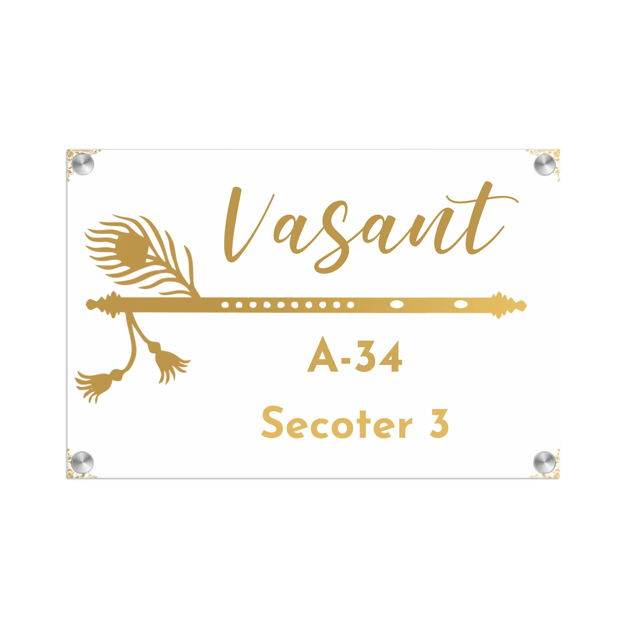 Acrylic Name Plate Grey Background 2