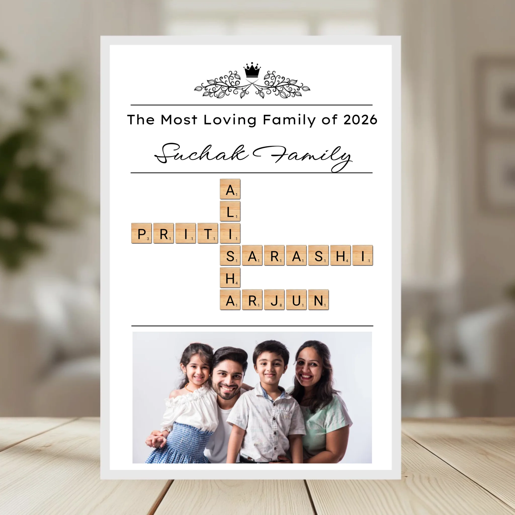 Family Crossword Puzzle Wall Frame