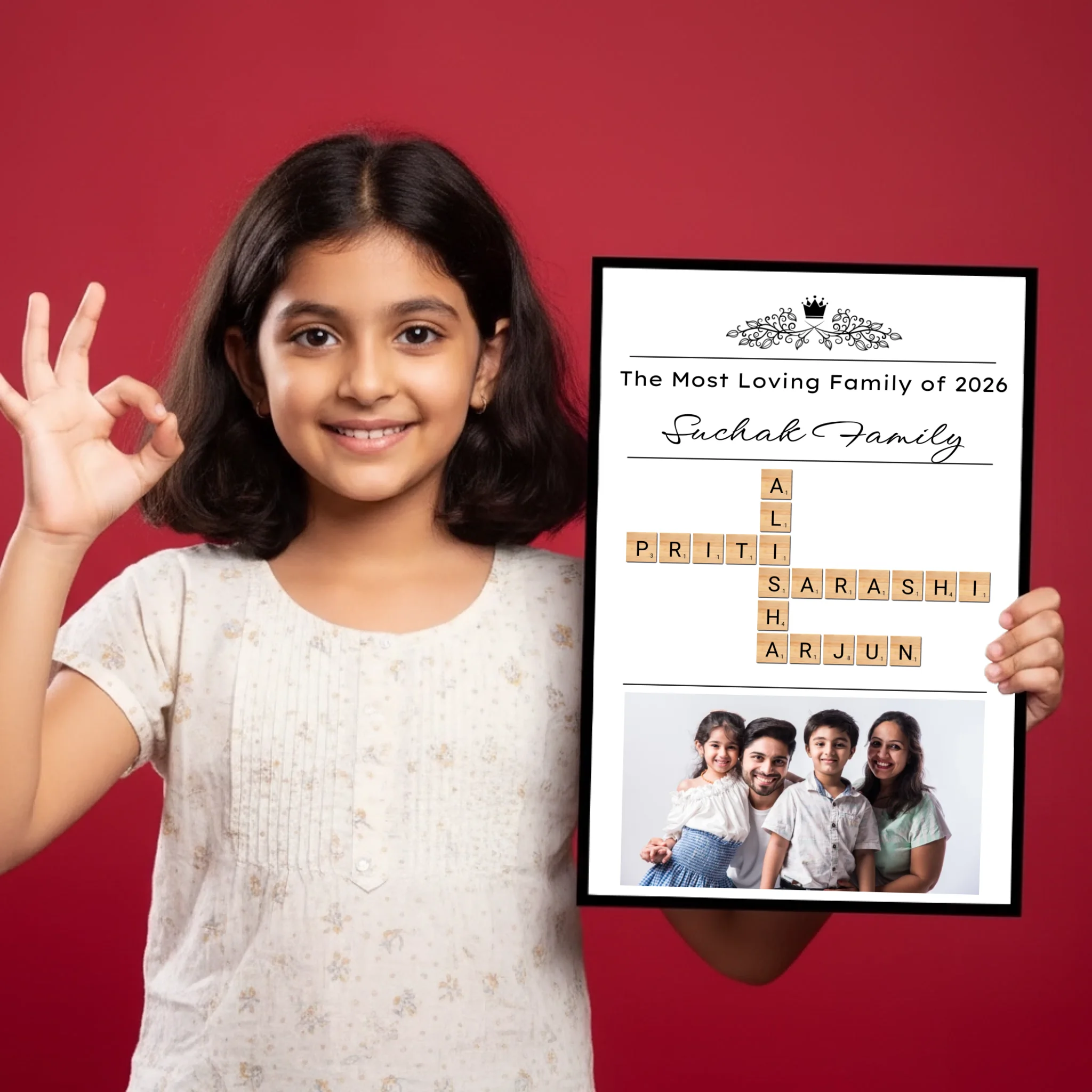 Family Crossword Puzzle Wall Frame_ mockup