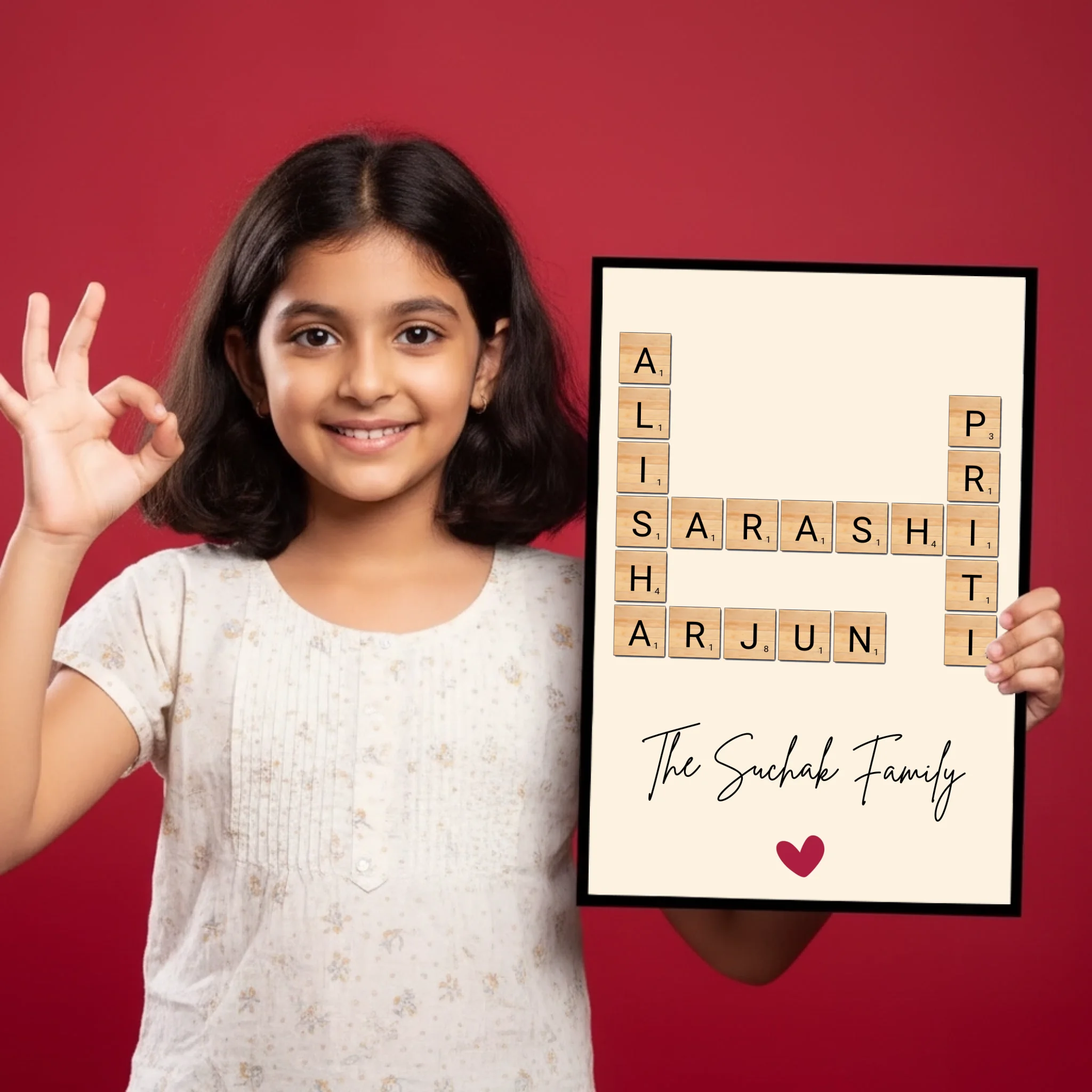 Family Crossword Puzzle Wall Frame_ mockup