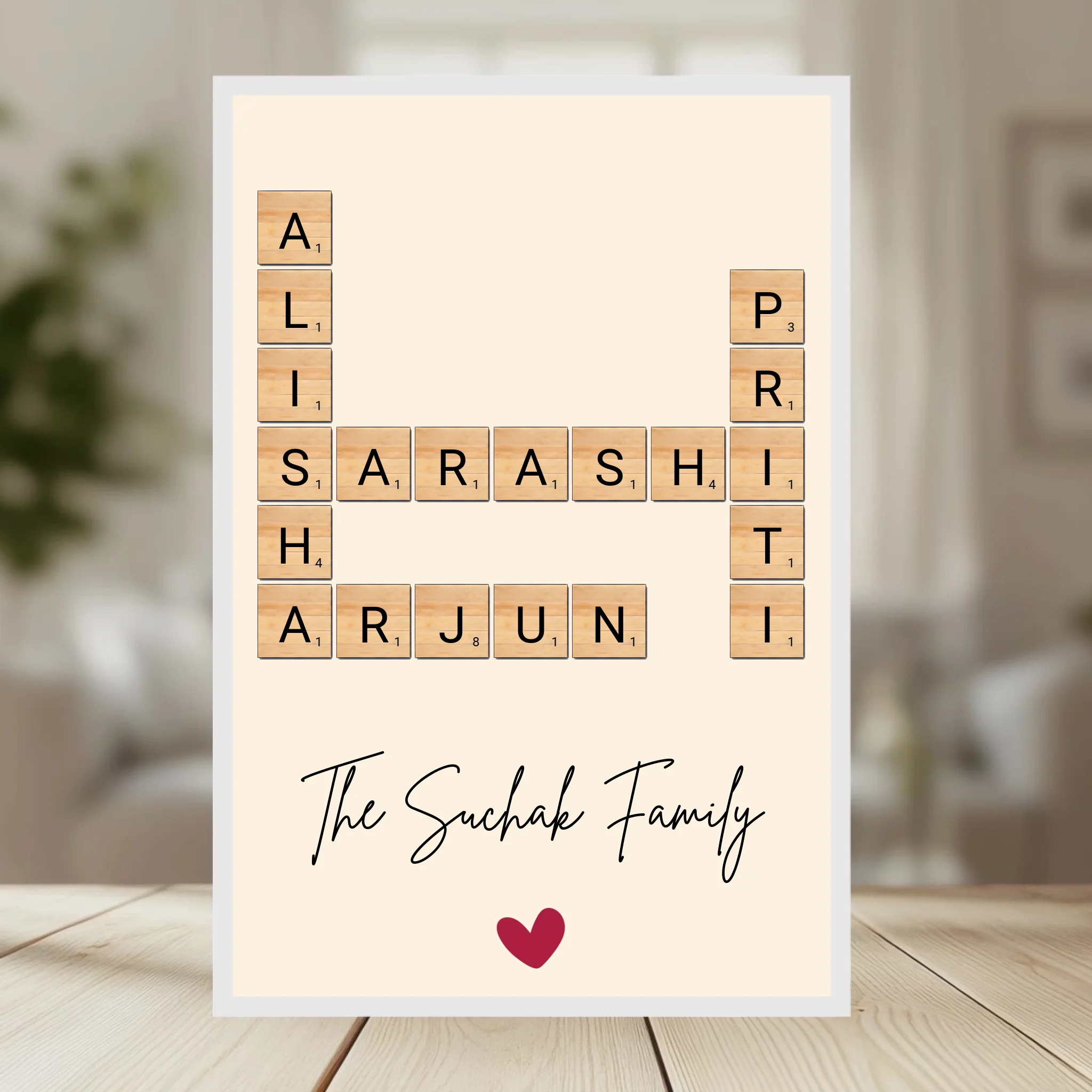 Family Crossword Puzzle Wall Frame
