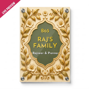 Acrylic Name Plate Grey Background 2