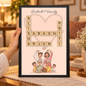 Cozy Saini Family Portrait Display