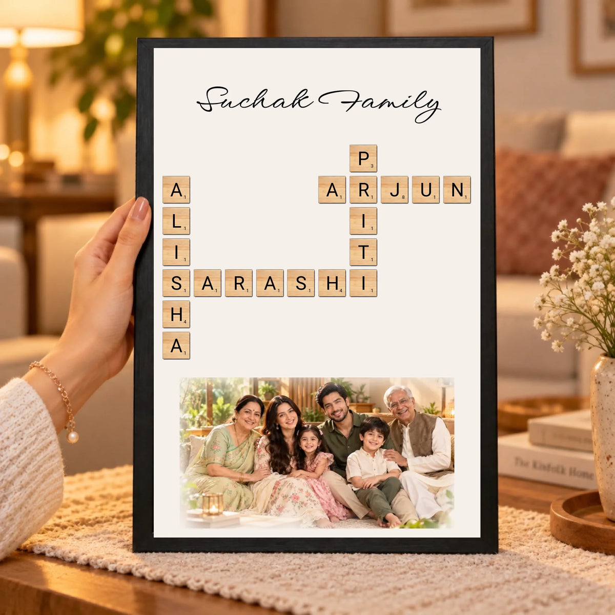 Cozy Saini Family Portrait Display