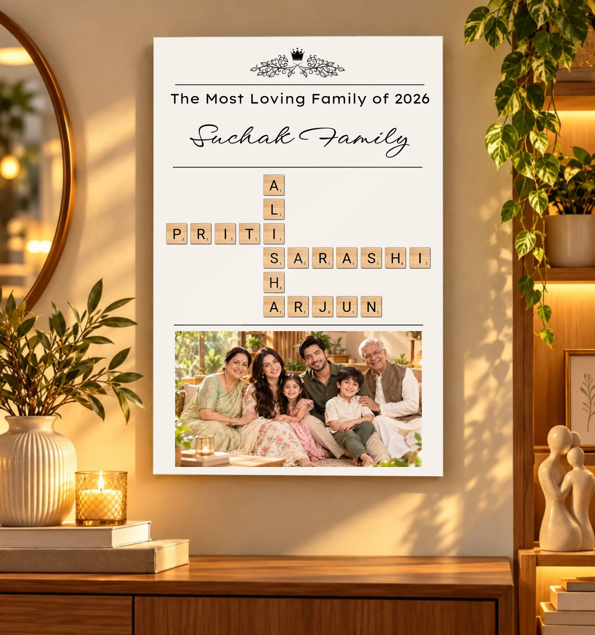 Cozy Solanki Family Crossword Display