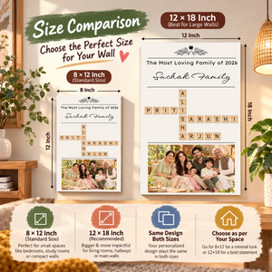 Cozy Family Print Size Comparison