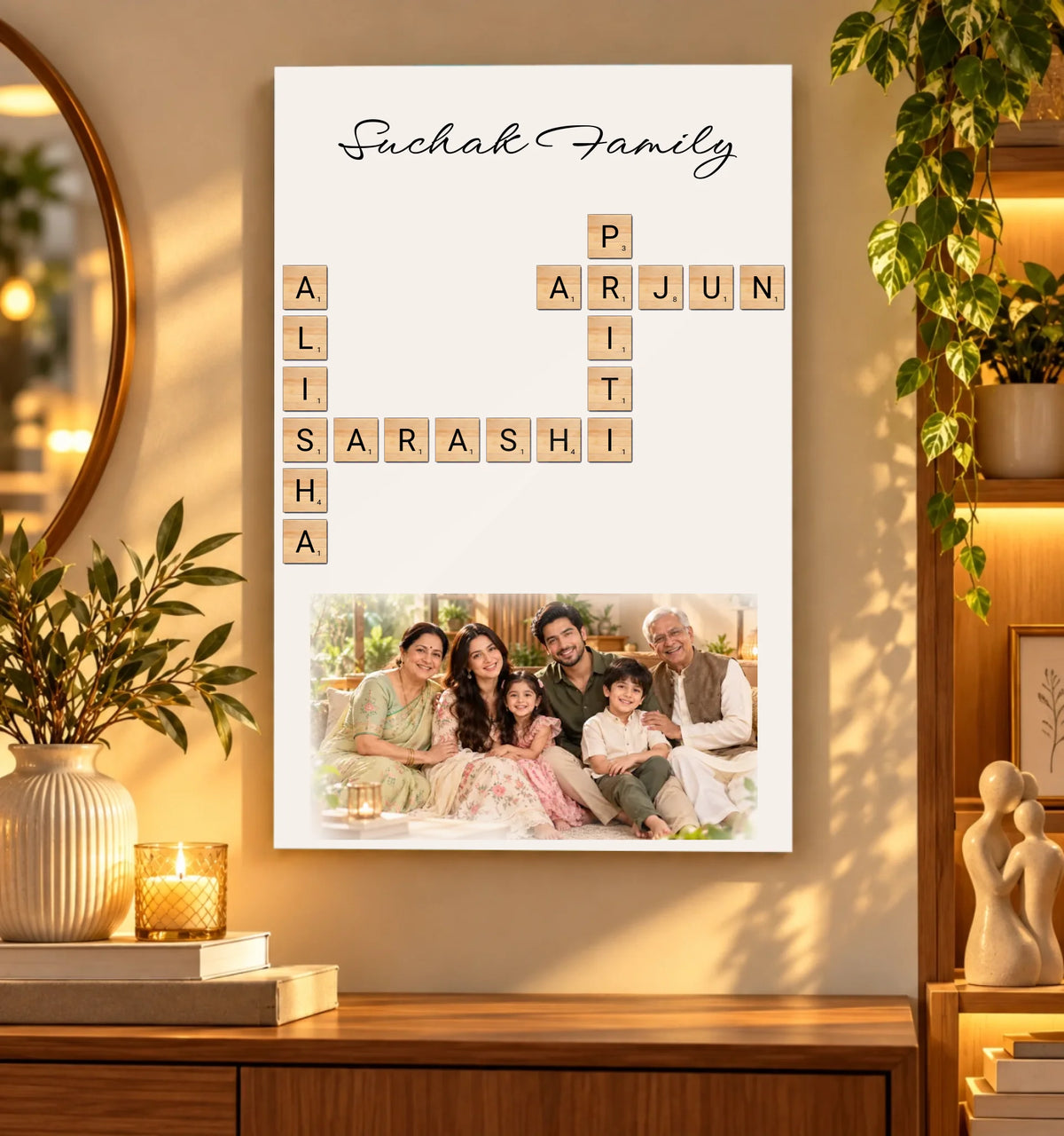 Cozy Solanki Family Crossword Display