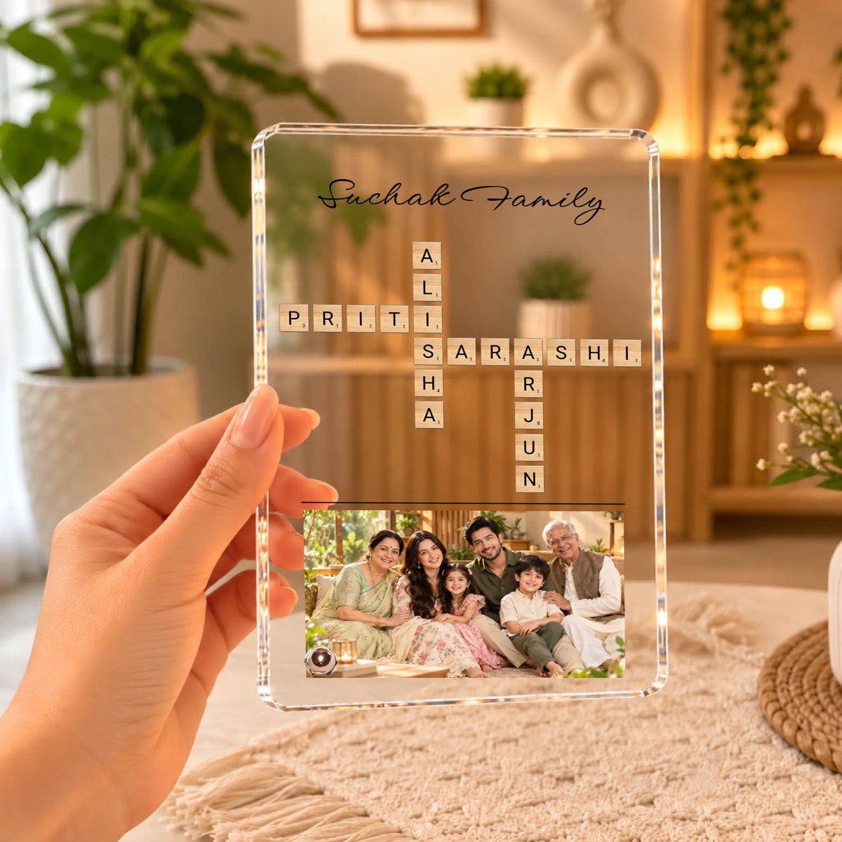 Clear Acrylic Frame in a Cozy Interior