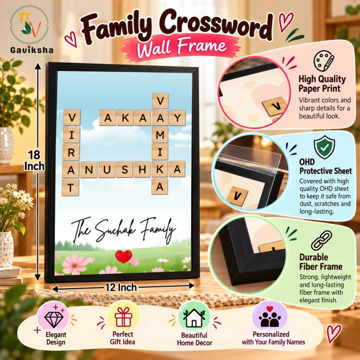 Family Crossword Wall Frame Ad