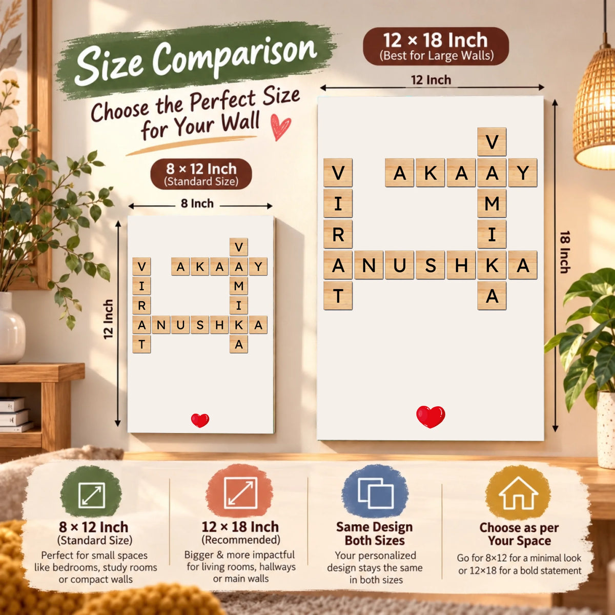 Cozy Family Print Size Comparison