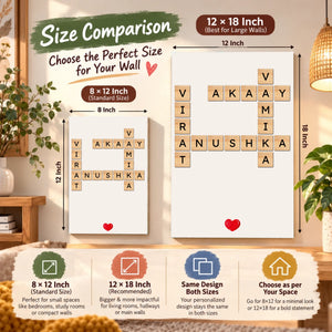 Cozy Family Print Size Comparison