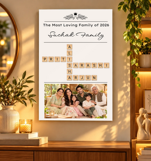 Cozy Solanki Family Crossword Display