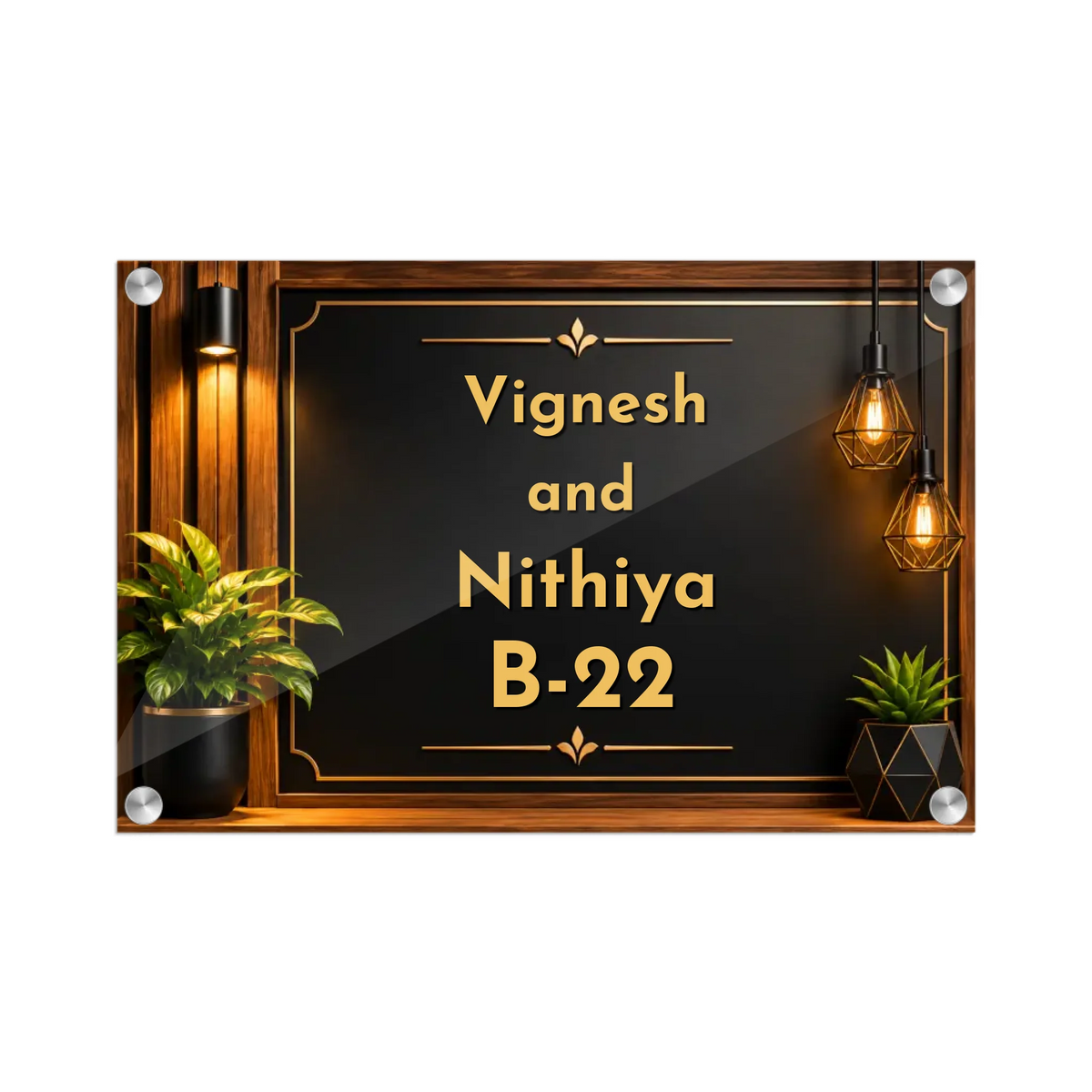 Acrylic Name Plate Grey Background 2