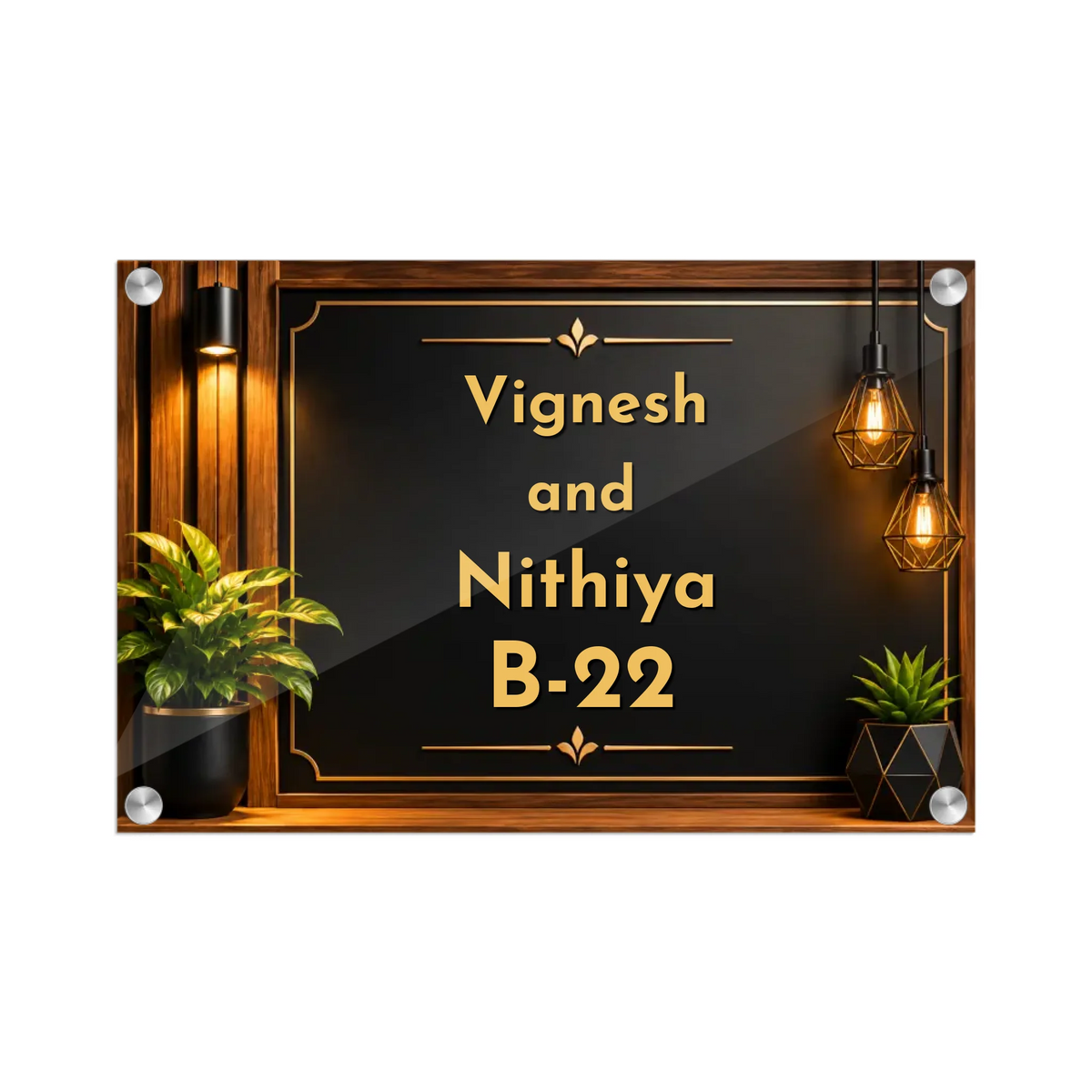 Acrylic Name Plate Grey Background 2