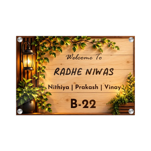 Acrylic Name Plate Grey Background 2
