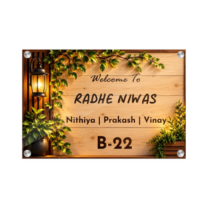 Acrylic Name Plate Grey Background 2