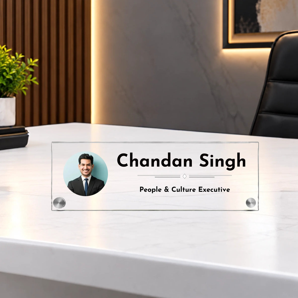 Personalized Acrylic Desk Name Plate with Metal Studs – 5mm Thick (3)