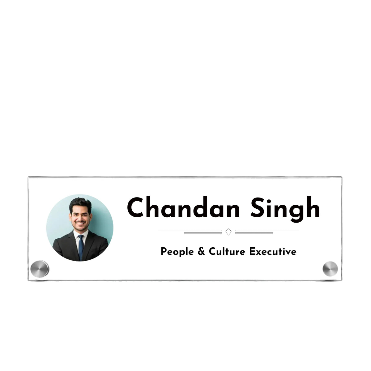 Personalized Acrylic Desk Name Plate with Metal Studs – 5mm Thick (1)