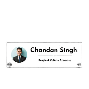 Personalized Acrylic Desk Name Plate with Metal Studs – 5mm Thick (1)