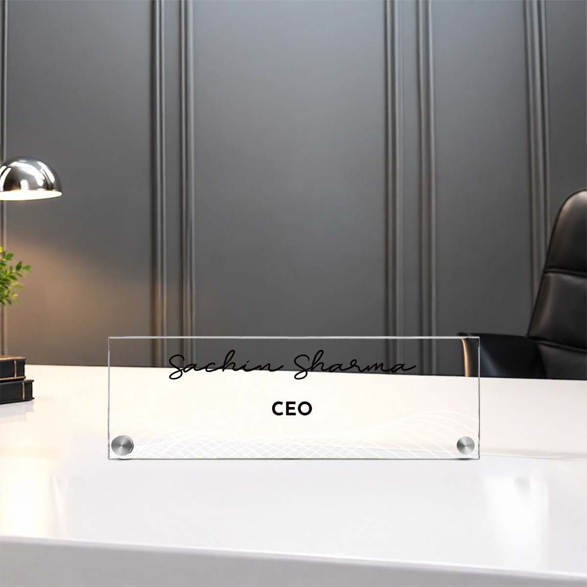 Personalized Acrylic Desk Name Plate with Metal Studs – 5mm Thick (2)