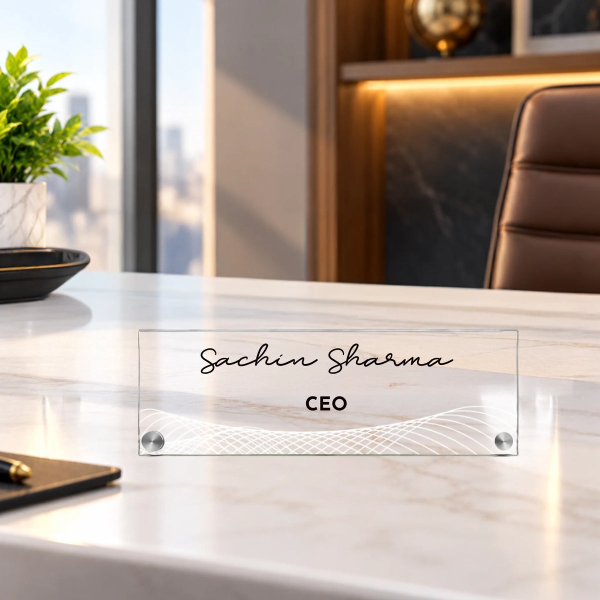 Personalized Acrylic Desk Name Plate with Metal Studs – 5mm Thick (4)