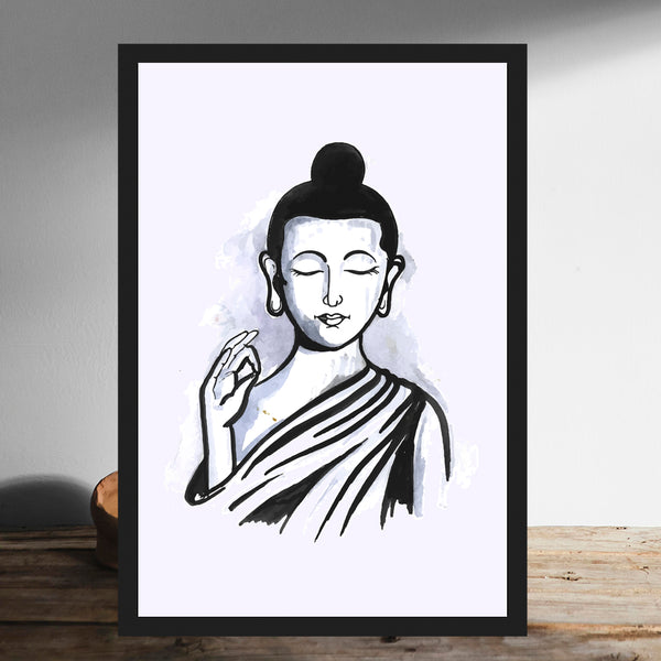 Buddha Watercolor Art Print - Mindfulness Meditation Wall Decor